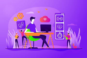 Image showing Health-focused IOT desks concept vector illustration