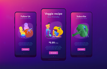 Image showing Healthy lifestyle UI UX app interface template.