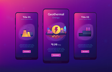 Image showing Geothermal energy app interface template.