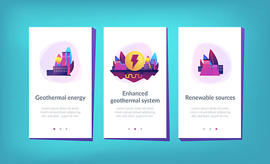 Image showing Geothermal energy app interface template.