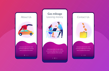 Image showing Fuel saving and gas mileage UI UX app interface template.
