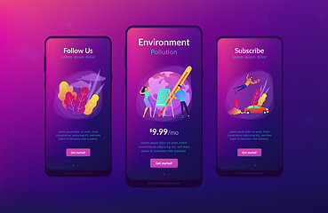 Image showing Global warming app interface template.