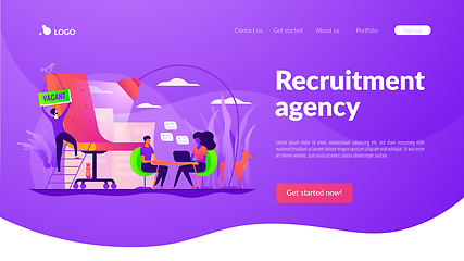 Image showing Recruitment agency landing page template.