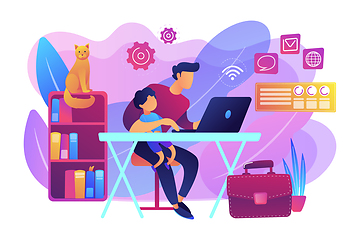 Image showing Remote worker concept vector illustration