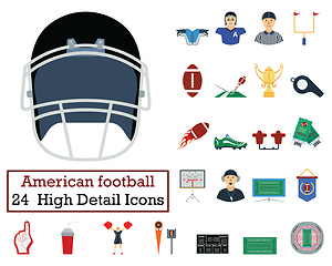 Image showing Set of 24 American football Icons