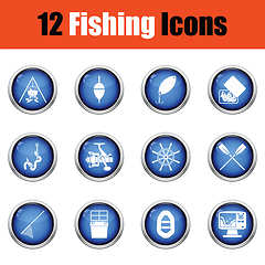 Image showing Fishing icon set. 