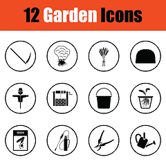 Image showing Set of gardening icons
