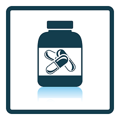 Image showing Icon of Fitness pills in container 