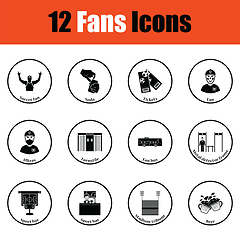 Image showing Set of soccer fans icons