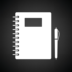 Image showing Exercise book with pen icon