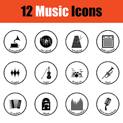 Image showing Set of musical icons.