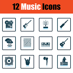 Image showing Set of musical icons.