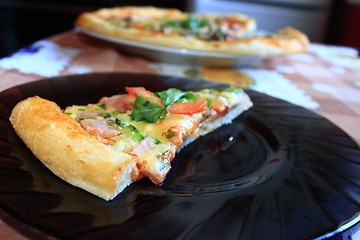 Image showing tasty pizza on the plate