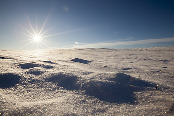 Image showing snow covered rural field