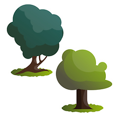 Image showing Couple of green trees vector illustration on white background