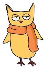 Image showing A yellow owl vector or color illustration