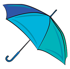 Image showing A blue umbrella vector or color illustration