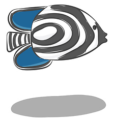 Image showing Clipart of the zebra fish with black stripes vector or color ill