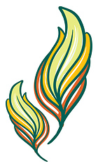 Image showing Yellow and green color feather vector or color illustration