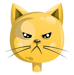 Image showing Angry yellow cat vector illustartion on white background