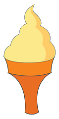 Image showing Drawing of a cute little cartoon cone ice cream vector or color 