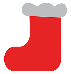 Image showing A red sock with white border vector or color illustration
