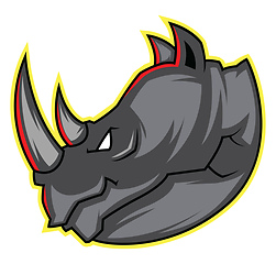 Image showing Head of a Rhino illustration vector on white background 