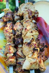 Image showing appetizing barbecue on the plate