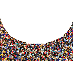 Image showing many people standing in the crowd by semicircle