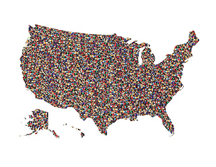 Image showing map of USA with people isolated