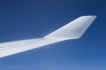 Image showing Winglet of passenger airplane