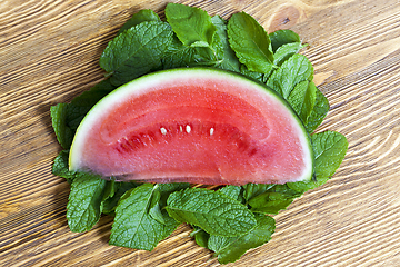 Image showing Watermelon with mint