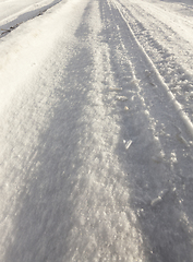 Image showing Track in the snow, winter