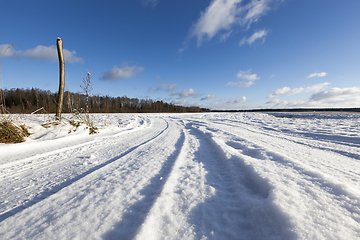 Image showing Snow on the road, winter