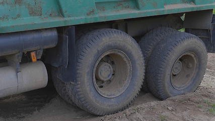 Image showing Truck stuck in the mud. UltraHD stock footage