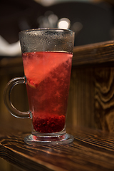 Image showing Berries tea on wooden