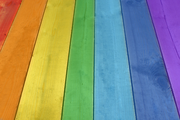 Image showing Background from boards in colors of rainbow