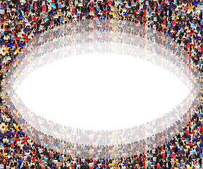 Image showing abstract and blurred circles of people with empty middle