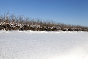 Image showing Snow drifts in winter