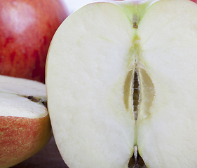 Image showing Close up of sliced apple