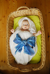 Image showing Baby in basket