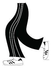 Image showing Black and white tracksuit illustration color vector on white bac