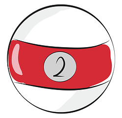 Image showing Billiard ball number 2 illustration color vector on white backgr