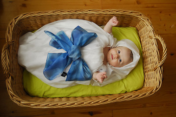 Image showing Baby in basket