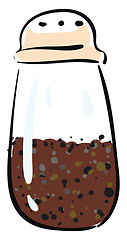 Image showing Clipart of a white-colored pepper shaker with an exclamation mar