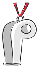 Image showing Referee whistle with band illustration color vector on white bac