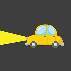 Image showing Drawing of a yellow toy car vector or color illustration