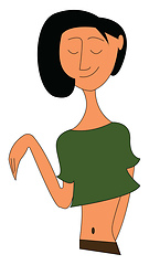 Image showing A girl wearing a green crop top looks beautiful vector or color 
