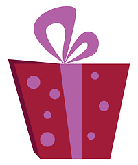 Image showing A beautiful wrapped birthday gift or surprise box vector color d