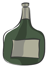 Image showing Clipart of a broad green-colored bottle vector or color illustra